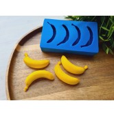 Silicone mold, Banana, style 2, 4 elements, ~ 2*5 cm, H:1.3 cm