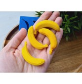 Silicone mold, Banana, style 2, 4 elements, ~ 2*5 cm, H:1.3 cm