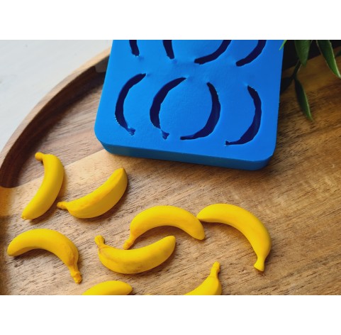 Silicone mold, Banana, style 3, 8 elements, ~ 1.2*3.2 cm, H:1 cm