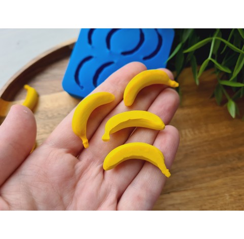 Silicone mold, Banana, style 3, 8 elements, ~ 1.2*3.2 cm, H:1 cm