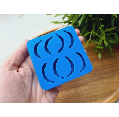 Silicone mold, Banana, style 3, 8 elements, ~ 1.2*3.2 cm, H:1 cm