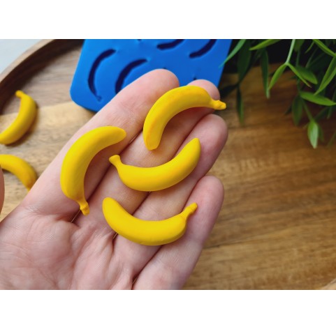 Silicone mold, Banana, style 3, 8 elements, ~ 1.2*3.2 cm, H:1 cm