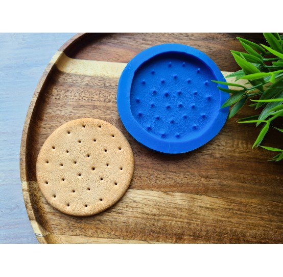 Silicone mold, Full size biscuit, style 1, ~ Ø 6.9 cm, H:0.6 cm