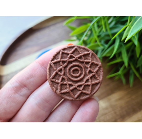 Silicone mold, Full size biscuit, style 12, gingerbread, ~ Ø 3.6 cm, H:0.5 cm