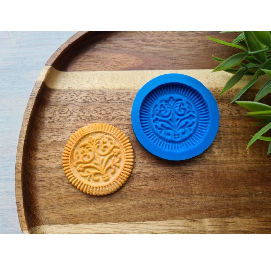 Silicone mold, Full size biscuit, style 13, ~ Ø 4.5 cm, H:0.5 cm