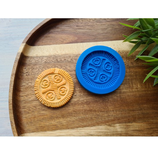Silicone mold, Full size biscuit, style 15, ~ Ø 4.4 cm, H:0.5 cm