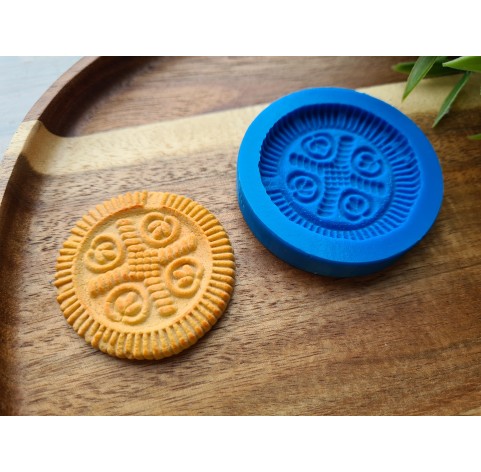Silicone mold, Full size biscuit, style 15, ~ Ø 4.4 cm, H:0.5 cm
