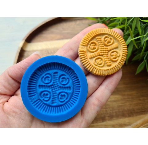 Silicone mold, Full size biscuit, style 15, ~ Ø 4.4 cm, H:0.5 cm