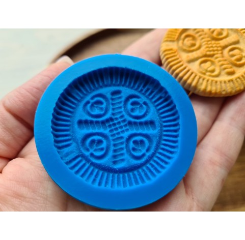 Silicone mold, Full size biscuit, style 15, ~ Ø 4.4 cm, H:0.5 cm