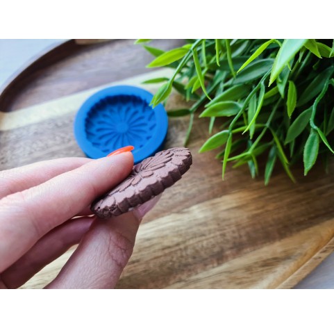 Silicone mold, Full size biscuit, style 17, ~ Ø 4.4 cm, H:0.7 cm