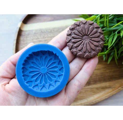 Silicone mold, Full size biscuit, style 17, ~ Ø 4.4 cm, H:0.7 cm