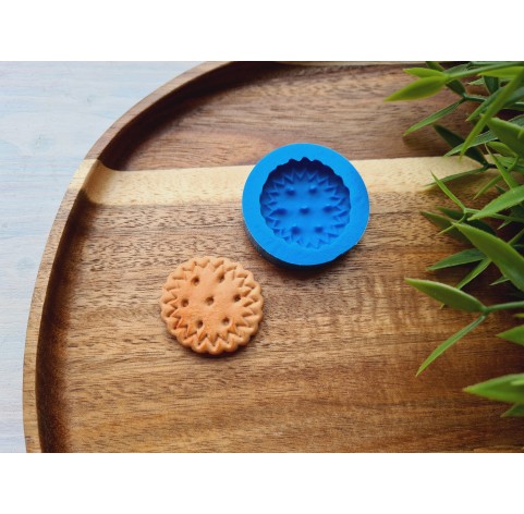 Silicone mold, Full size biscuit, style 18, ~ Ø 3-3.3 cm, H:0.7 cm