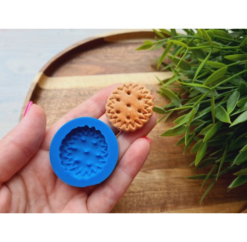 Silicone mold, Full size biscuit, style 18, ~ Ø 3-3.3 cm, H:0.7 cm