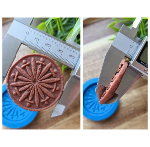 Silicone mold, Full size biscuit, style 20, ~ Ø 4.3 cm, H:0.5 cm