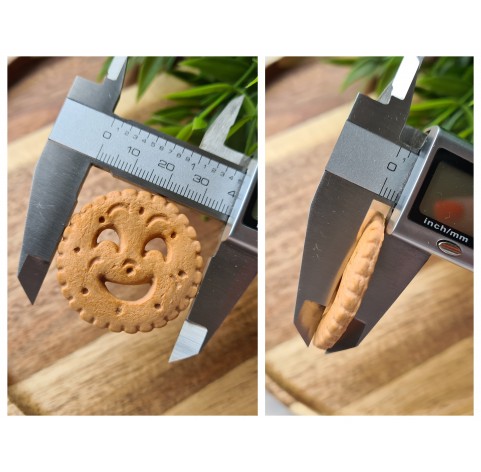 Silicone mold, Full size biscuit, style 22, with a smile, ~ Ø 3.8 cm, H:0.4 cm