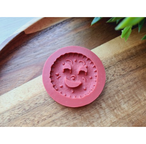 Silicone mold, Full size biscuit, style 22, with a smile, ~ Ø 3.8 cm, H:0.4 cm