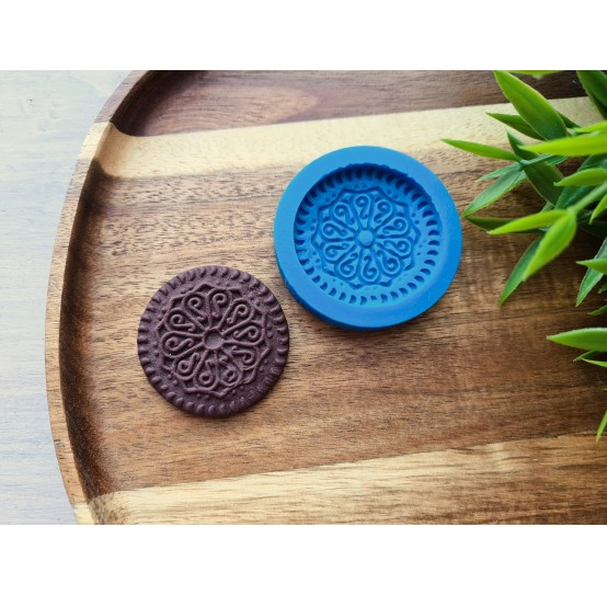 Silicone mold, Full size biscuit, style 23, ~ Ø 4 cm, H:0.6 cm