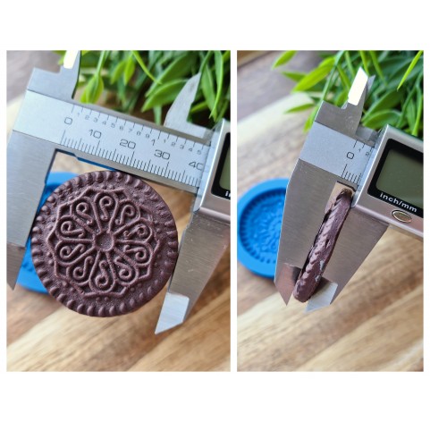 Silicone mold, Full size biscuit, style 23, ~ Ø 4 cm, H:0.6 cm