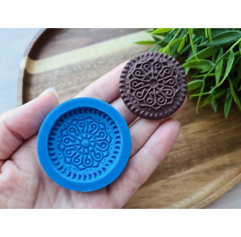 Silicone mold, Full size biscuit, style 23, ~ Ø 4 cm, H:0.6 cm