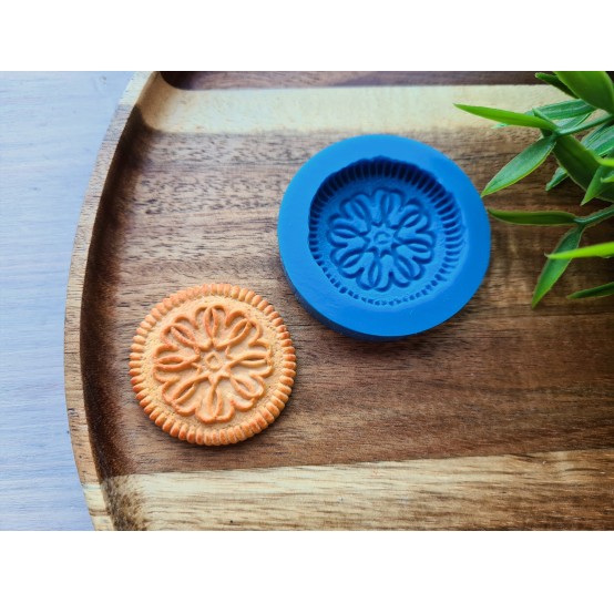 Silicone mold, Full size biscuit, style 24, ~ Ø 3.7 cm, H:0.6 cm