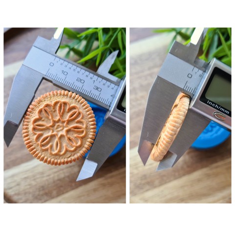 Silicone mold, Full size biscuit, style 24, ~ Ø 3.7 cm, H:0.6 cm