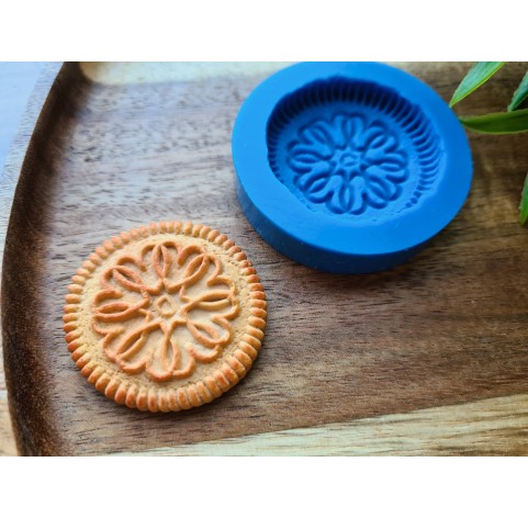 Silicone mold, Full size biscuit, style 24, ~ Ø 3.7 cm, H:0.6 cm