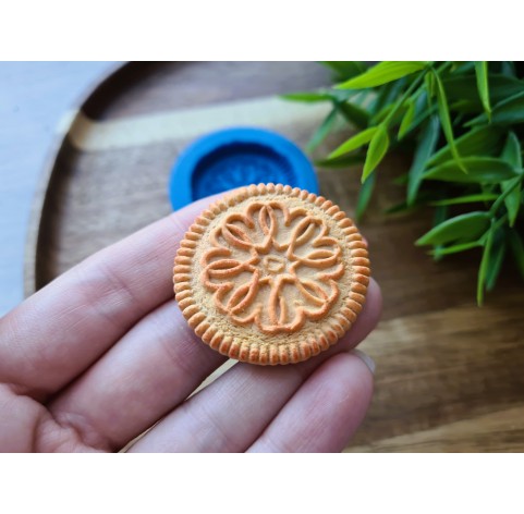 Silicone mold, Full size biscuit, style 24, ~ Ø 3.7 cm, H:0.6 cm