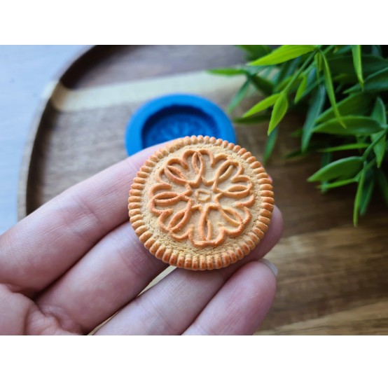 Silicone mold, Full size biscuit, style 24, ~ Ø 3.7 cm, H:0.6 cm