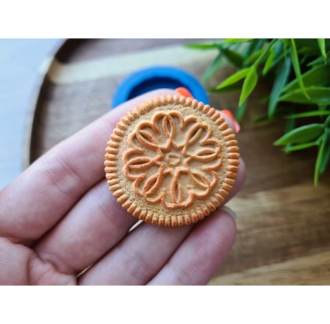 Silicone mold, Full size biscuit, style 24, ~ Ø 3.7 cm, H:0.6 cm