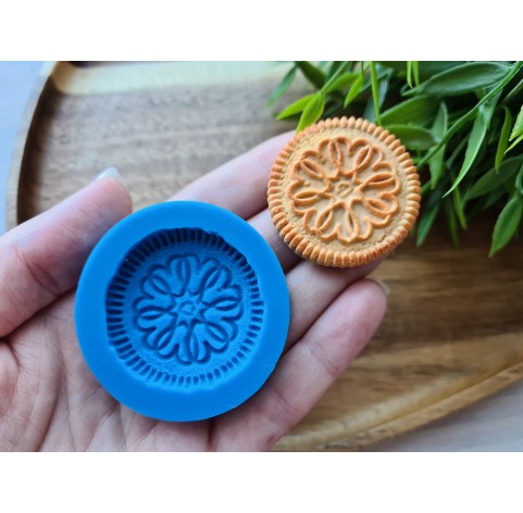 Silicone mold, Full size biscuit, style 24, ~ Ø 3.7 cm, H:0.6 cm