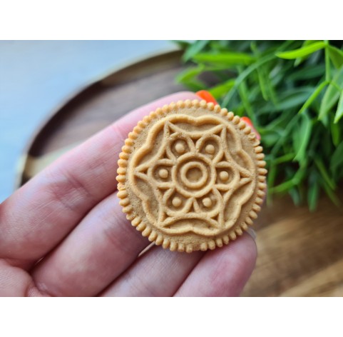 Silicone mold, Full size biscuit, style 25, ~ Ø 3.7 cm, H:0.7 cm