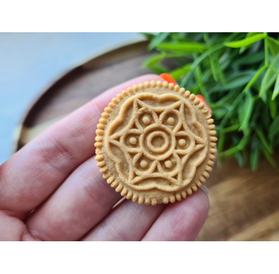 Silicone mold, Full size biscuit, style 25, ~ Ø 3.7 cm, H:0.7 cm