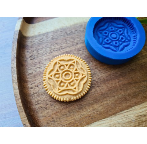Silicone mold, Full size biscuit, style 25, ~ Ø 3.7 cm, H:0.7 cm