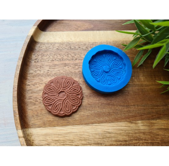 Silicone mold, Full size biscuit, style 26, ~ Ø 3.8 cm, H:0.5 cm