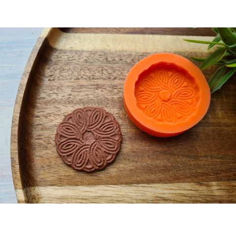 Silicone mold, Full size biscuit, style 26, ~ Ø 3.8 cm, H:0.5 cm