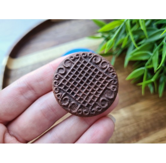 Silicone mold, Full size biscuit, style 27, ~ Ø 3.7 cm, H:0.5 cm