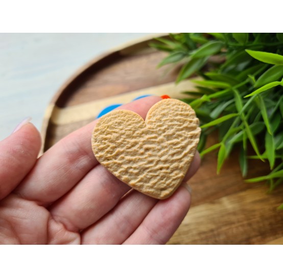 Silicone mold, Full size cookie, style 28, heart, shortbread, ~ 4*4.5 cm, H:0.8 cm