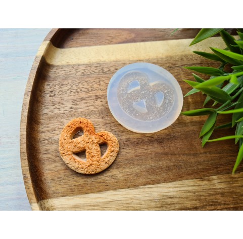 Silicone mold, Full size biscuit, style 30, pretzel form, ~ 3.6*3 cm, H:0.5 cm