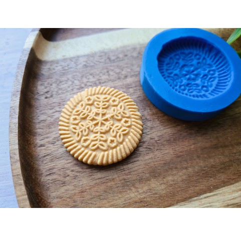 Silicone mold, Full size biscuit, style 31, ~ Ø 3.8 cm, H:0.7 cm
