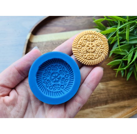 Silicone mold, Full size biscuit, style 31, ~ Ø 3.8 cm, H:0.7 cm
