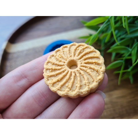 Silicone mold, Full size biscuit, style 32, ~ Ø 3.7 cm, H:0.6 cm