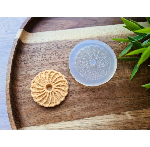 Silicone mold, Full size biscuit, style 32, ~ Ø 3.7 cm, H:0.6 cm