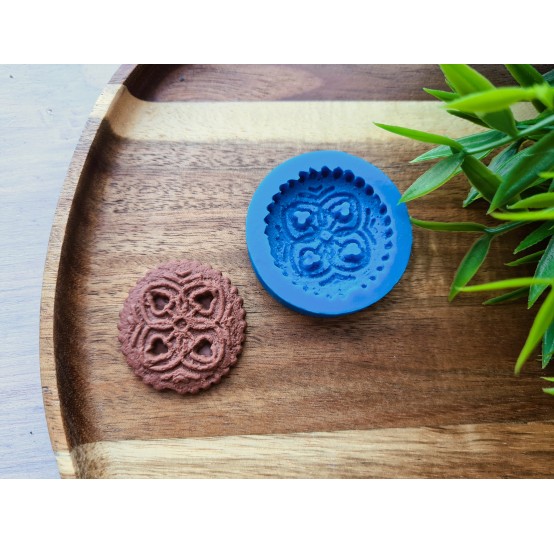 Silicone mold, Full size biscuit, style 33, ~ Ø 3.6 cm, H:0.5 cm