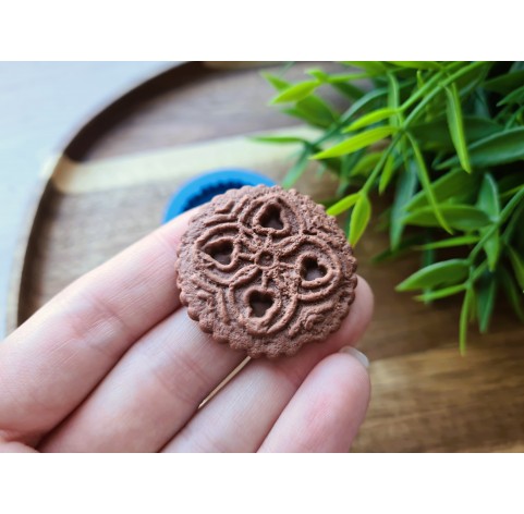 Silicone mold, Full size biscuit, style 33, ~ Ø 3.6 cm, H:0.5 cm