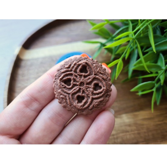 Silicone mold, Full size biscuit, style 33, ~ Ø 3.6 cm, H:0.5 cm