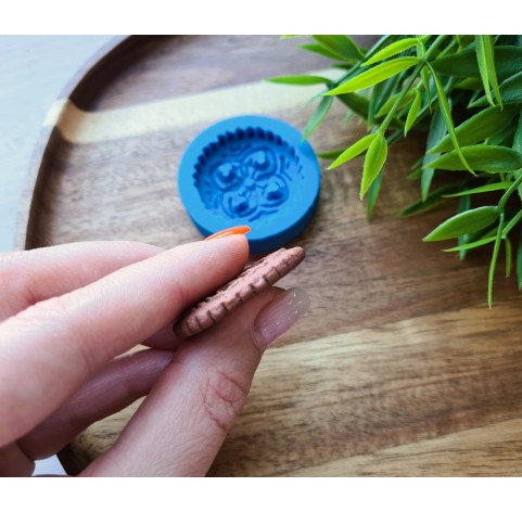 Silicone mold, Full size biscuit, style 33, ~ Ø 3.6 cm, H:0.5 cm