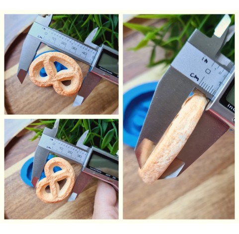 Silicone mold, Full size biscuit, style 35, pretzel form, ~ 3.4*4.7 cm, H:0.7 cm
