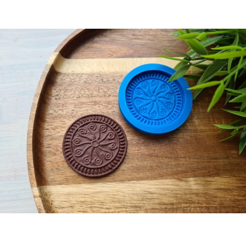 Silicone mold, Full size biscuit, style 36, ~ Ø 4.5 cm, H:0.4 cm