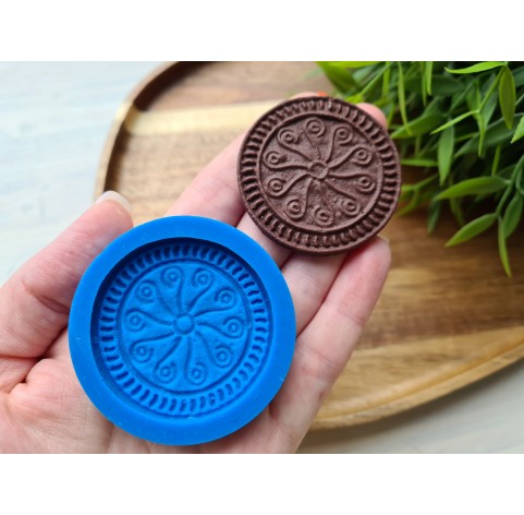 Silicone mold, Full size biscuit, style 36, ~ Ø 4.5 cm, H:0.4 cm