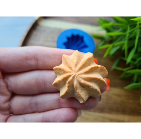 Silicone mold, Full size cookie, style 39, shortbread, ~ Ø 3.4-3.3 cm, H:1.5 cm